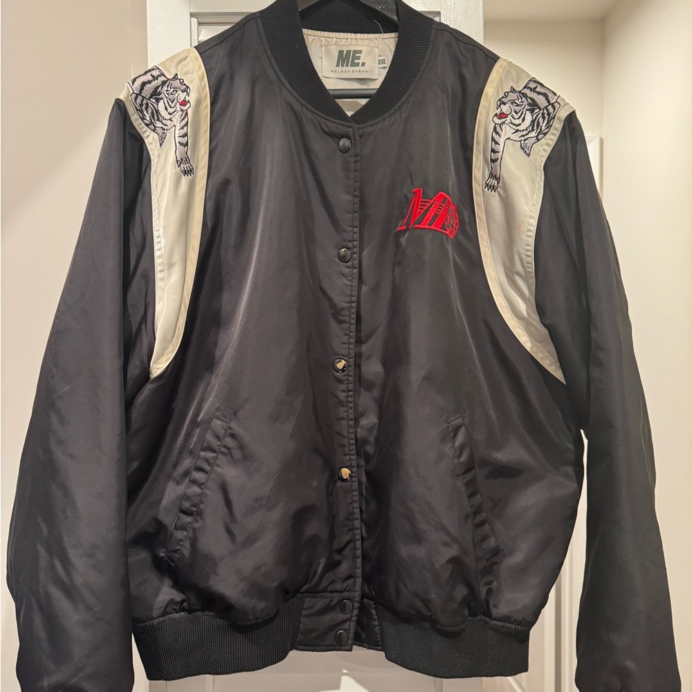 Melody Ehsani Black and Cream Quilted Jacket